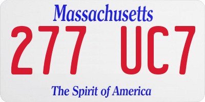 MA license plate 277UC7