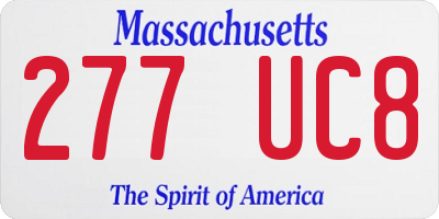 MA license plate 277UC8