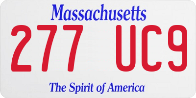 MA license plate 277UC9