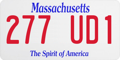 MA license plate 277UD1