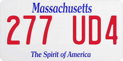 MA license plate 277UD4