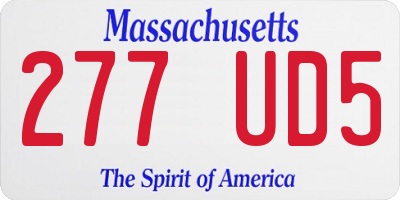 MA license plate 277UD5
