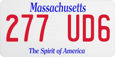MA license plate 277UD6