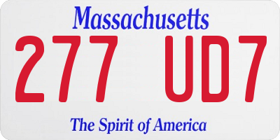 MA license plate 277UD7