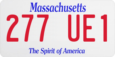 MA license plate 277UE1