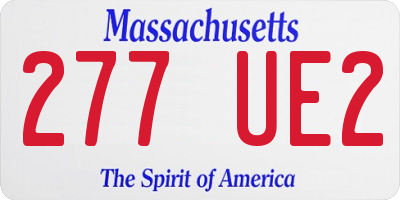MA license plate 277UE2