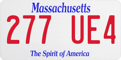 MA license plate 277UE4