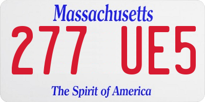 MA license plate 277UE5