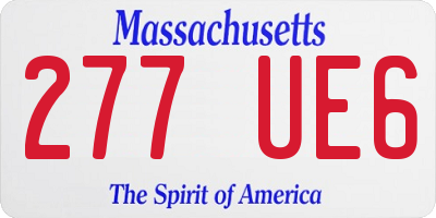 MA license plate 277UE6