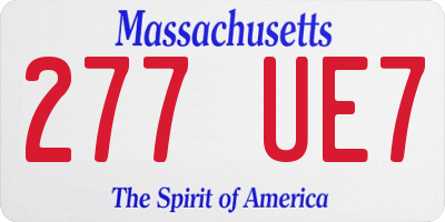 MA license plate 277UE7