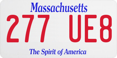MA license plate 277UE8