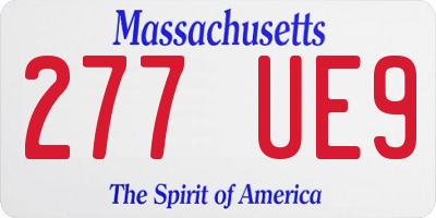 MA license plate 277UE9