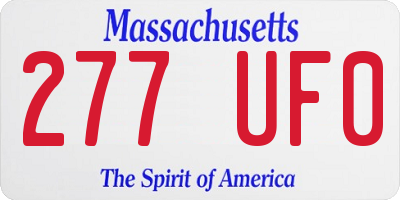 MA license plate 277UF0