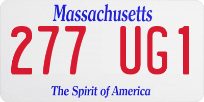 MA license plate 277UG1