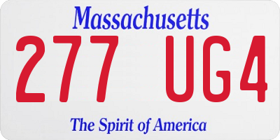 MA license plate 277UG4