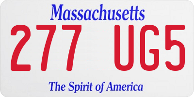 MA license plate 277UG5