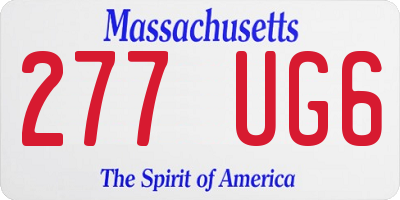 MA license plate 277UG6