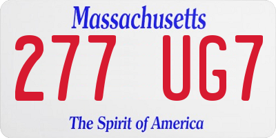MA license plate 277UG7