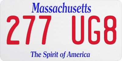 MA license plate 277UG8