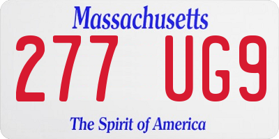 MA license plate 277UG9