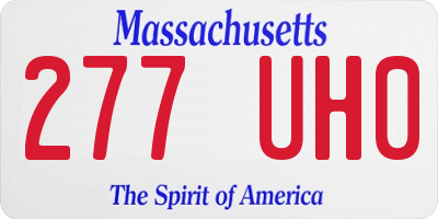 MA license plate 277UH0