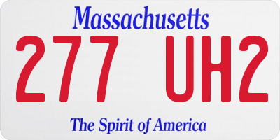 MA license plate 277UH2