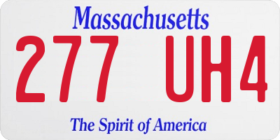 MA license plate 277UH4