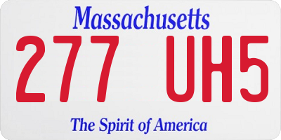 MA license plate 277UH5