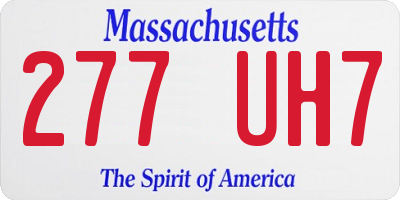 MA license plate 277UH7