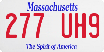MA license plate 277UH9