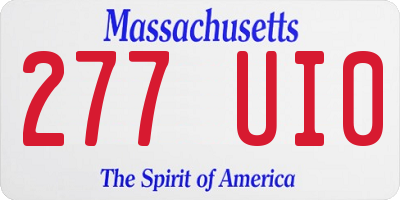 MA license plate 277UI0