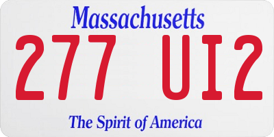 MA license plate 277UI2