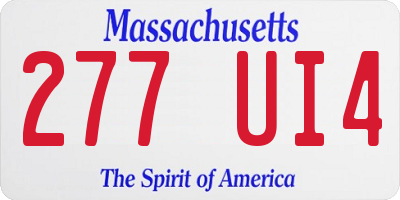 MA license plate 277UI4