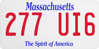 MA license plate 277UI6