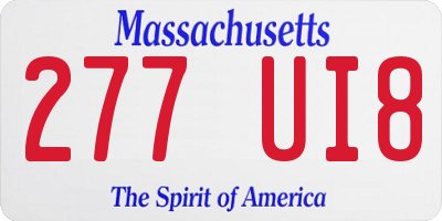 MA license plate 277UI8
