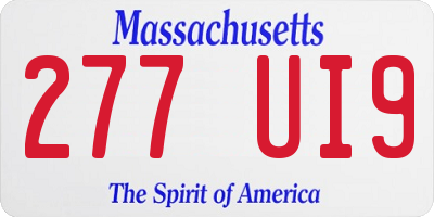 MA license plate 277UI9