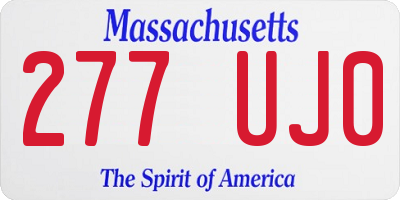 MA license plate 277UJ0