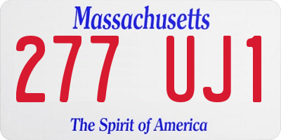 MA license plate 277UJ1