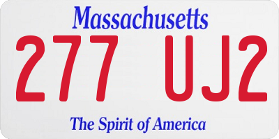 MA license plate 277UJ2