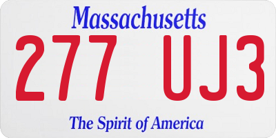 MA license plate 277UJ3