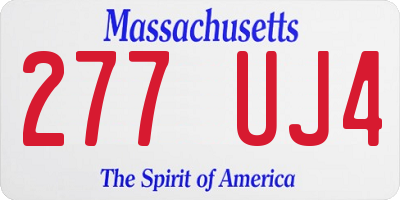 MA license plate 277UJ4