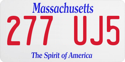 MA license plate 277UJ5