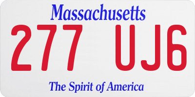 MA license plate 277UJ6