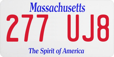 MA license plate 277UJ8