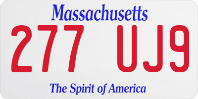 MA license plate 277UJ9