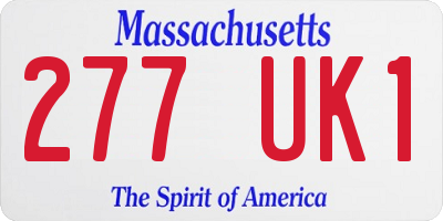 MA license plate 277UK1