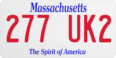 MA license plate 277UK2