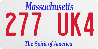 MA license plate 277UK4