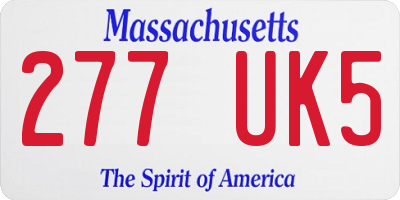 MA license plate 277UK5