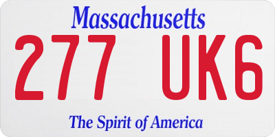 MA license plate 277UK6